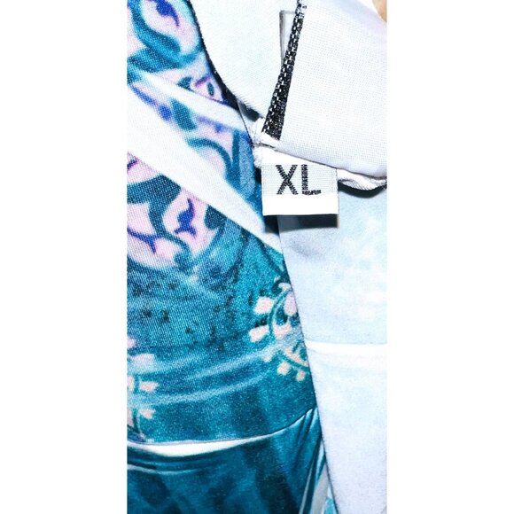 Style & Co Womens XL Tunic Top Blue Green Rhinestone Embellished 3/4 Sleeve - Picture 5 of 6